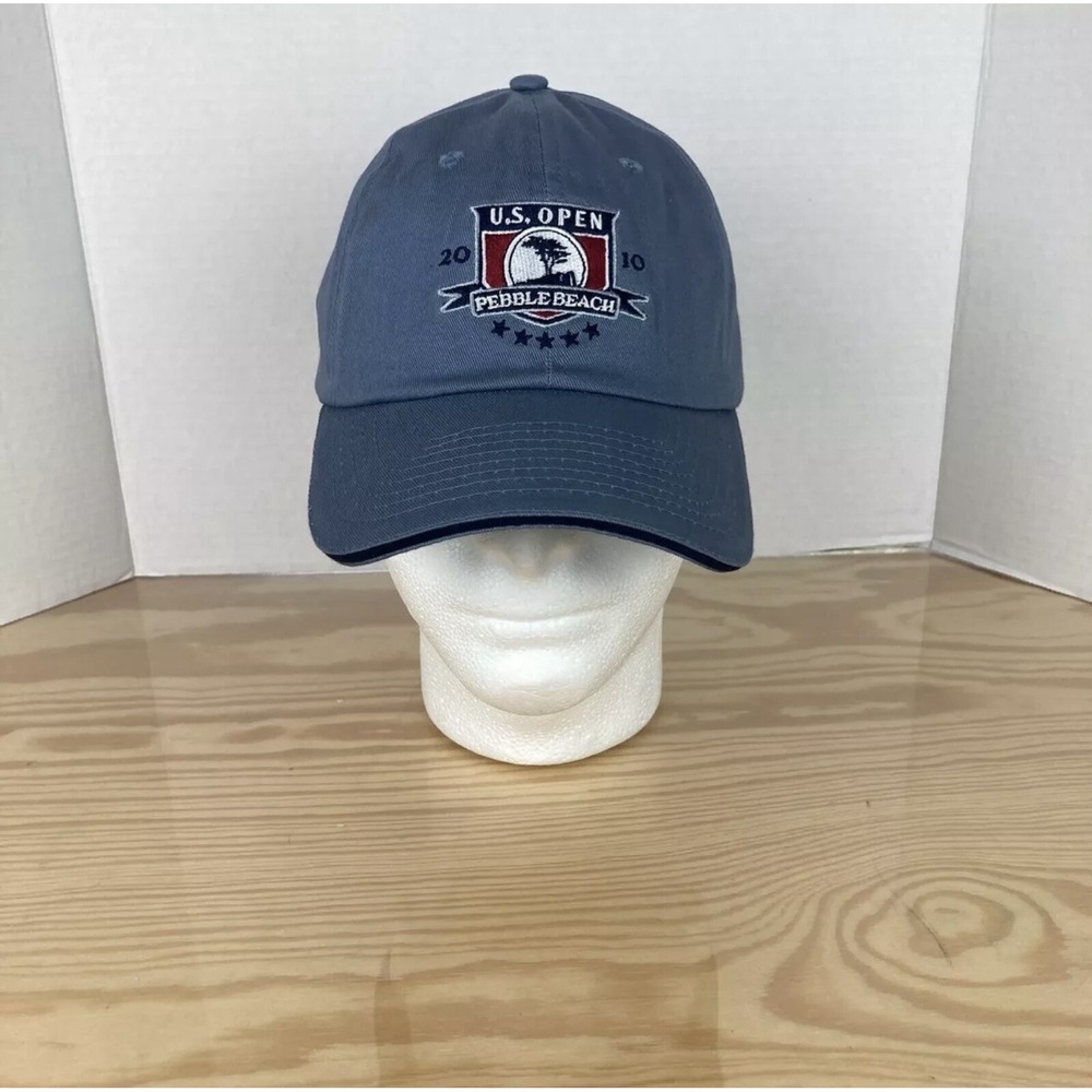 Pebble Beach 2010 U.S. Open Strapback Hat Blue Golf Cap Tree Logo USGA Member